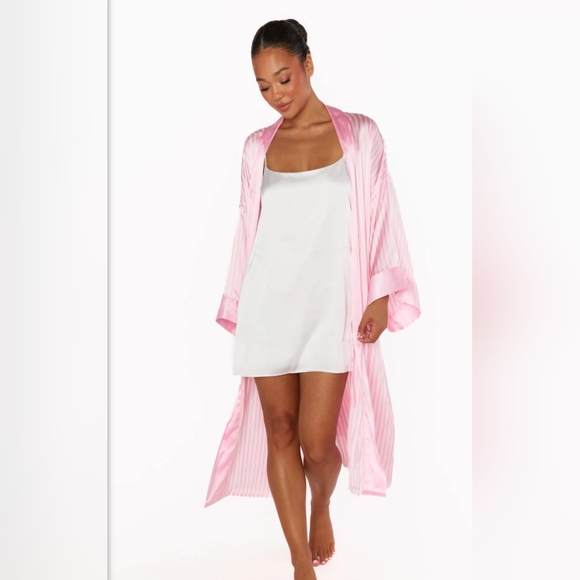NWT Mumu x Curateur The Harlow Robe - Pink Stripe - Picture 6 of 10